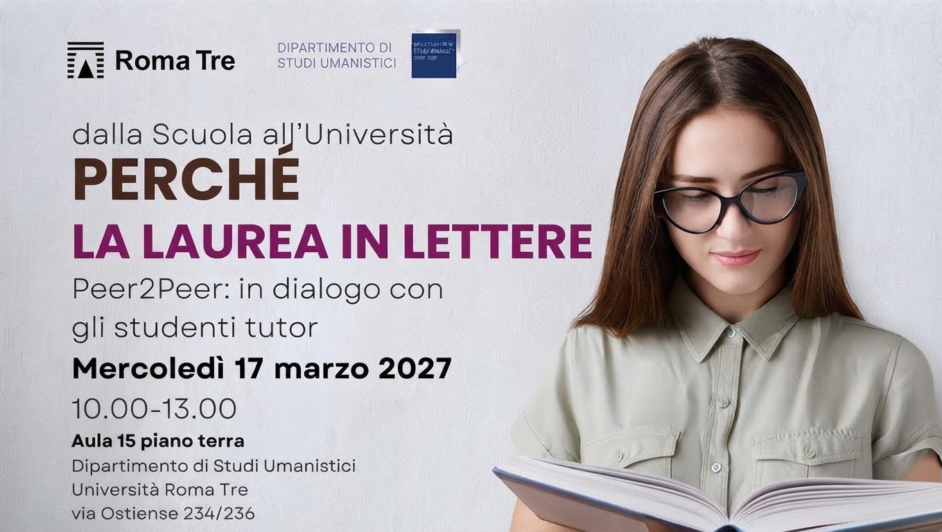 Open Day Lettere - Roma Tre - 17 marzo 2027